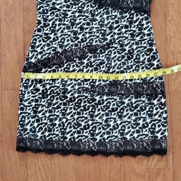 Bebe Black & White Cheetah Print Mini Dress - Picture 12 of 14